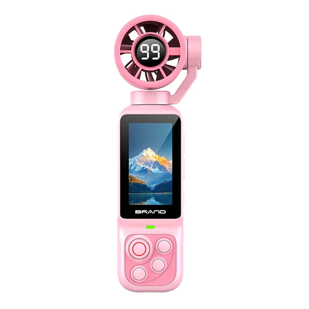 LK-035 2-in-1 Action Camera with Fan Function 1.97 Inch HD Screen 180 Degress Rotatable 1080P Vlog Recording Sports Camera - Pink - 2
