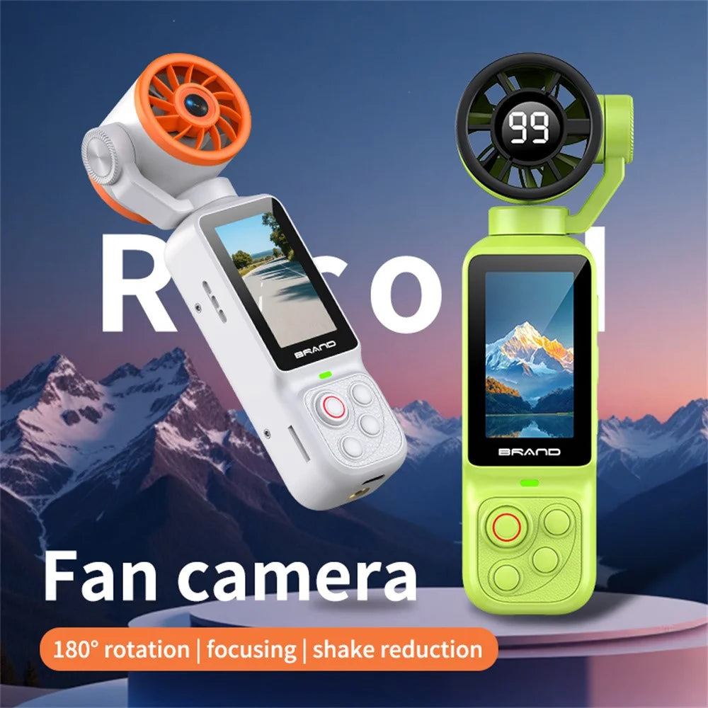 LK-035 2-in-1 Action Camera with Fan Function 1.97 Inch HD Screen 180 Degress Rotatable 1080P Vlog Recording Sports Camera - Pink - 5