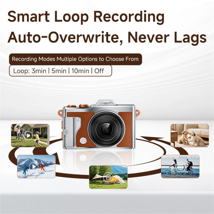 T5 Mini 4K Thumb Camera 1.47 Inch TFT Screen Vintage Digital Camera with LED Flashlight for Photography - Black - 6