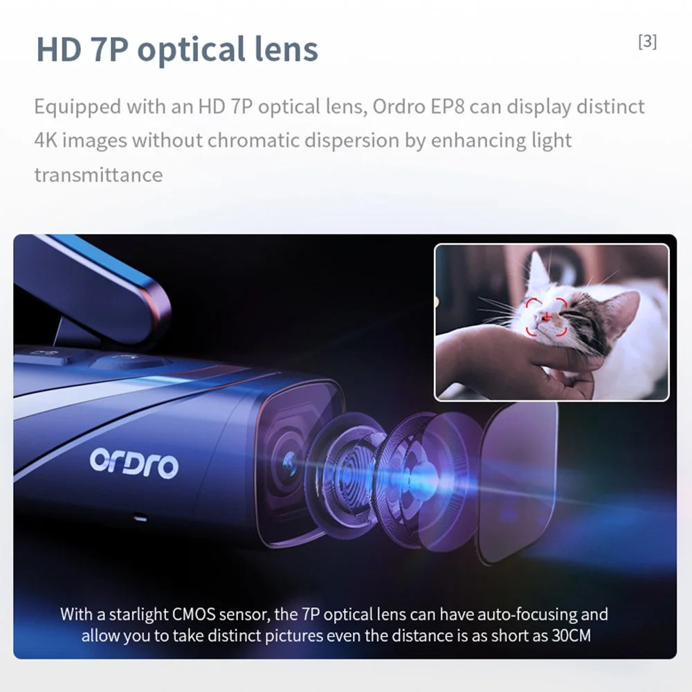 ORDRO EP8 Head Mounted Camera FPV Capture Camcorder Video Camera 4K 60fps Vlogging Camera - 3
