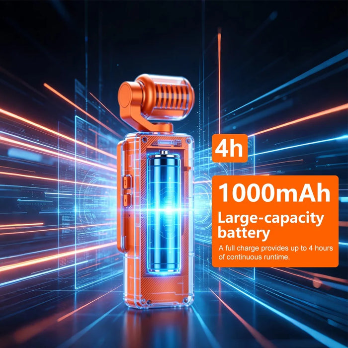 DV09 Handheld HD Action Camera 4K Video Recording 270 Degree Rotating Lens 1.54 Inch LCD Pocket Vlog Camcorder for Outdoor Sports Cycling - Orange - 5