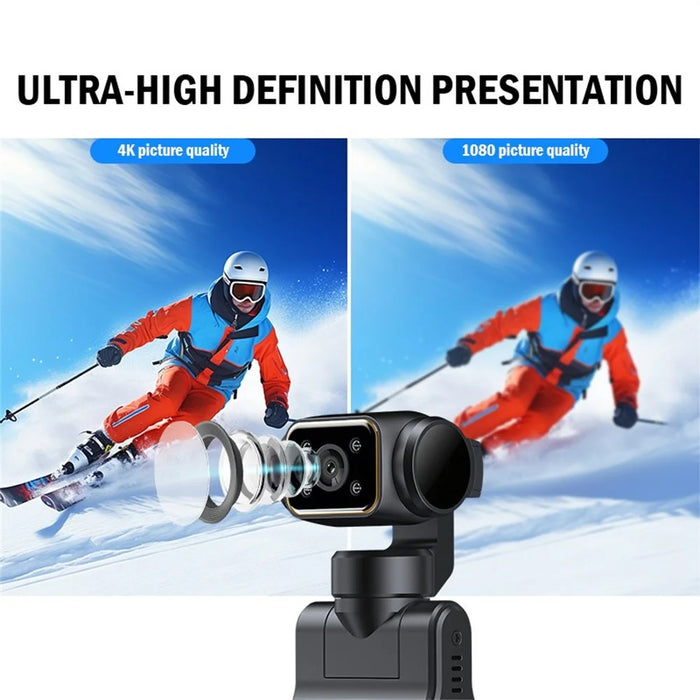 X20 Portable Action Camera 2K HD Recording 1.5 Inch IPS Screen 360 Degree Rotation Waterproof for Vlog Cycling - Black - 7