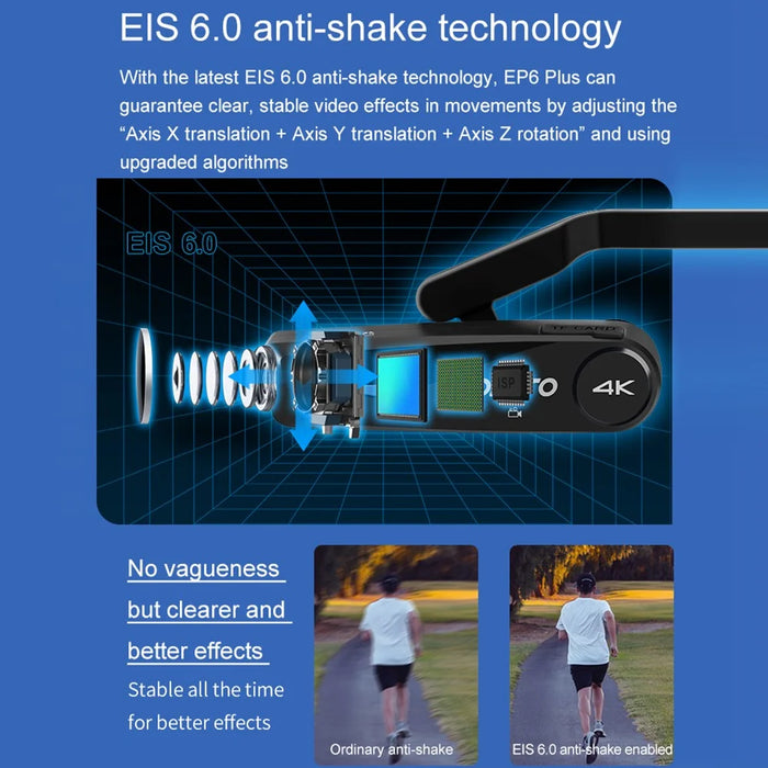 ORDRO EP6PLUS 4K 30FPS Wearable Video Camera Anti-Shake Head Mounted Camcorder - 3