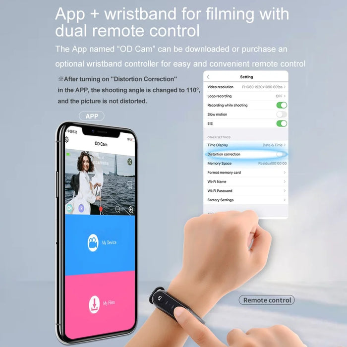 ORDRO EP6PLUS 4K 30FPS Wearable Video Camera Anti-Shake Head Mounted Camcorder - 7
