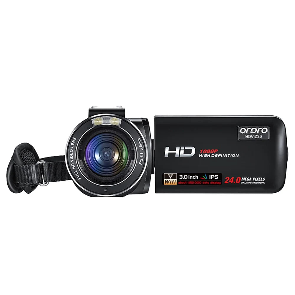 ORDRO Z20 3.0-inch 1080P HD Video Camera DV Infrared Night Vision Digital Camcorder - EU Plug - 2