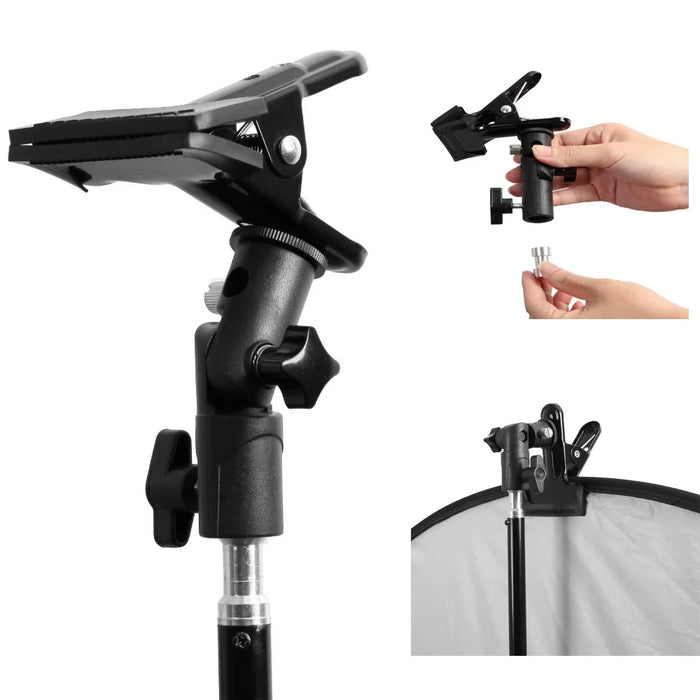 For Photo Studio Reflector & Background Holder Light Stand Portable Background Reflector Clamp Clip - 1