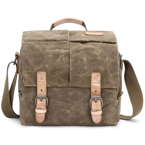 264 Batik Canvas SLR Digital Camera Storage Bag Single Shoulder Crossbody Bag - Khaki - 1