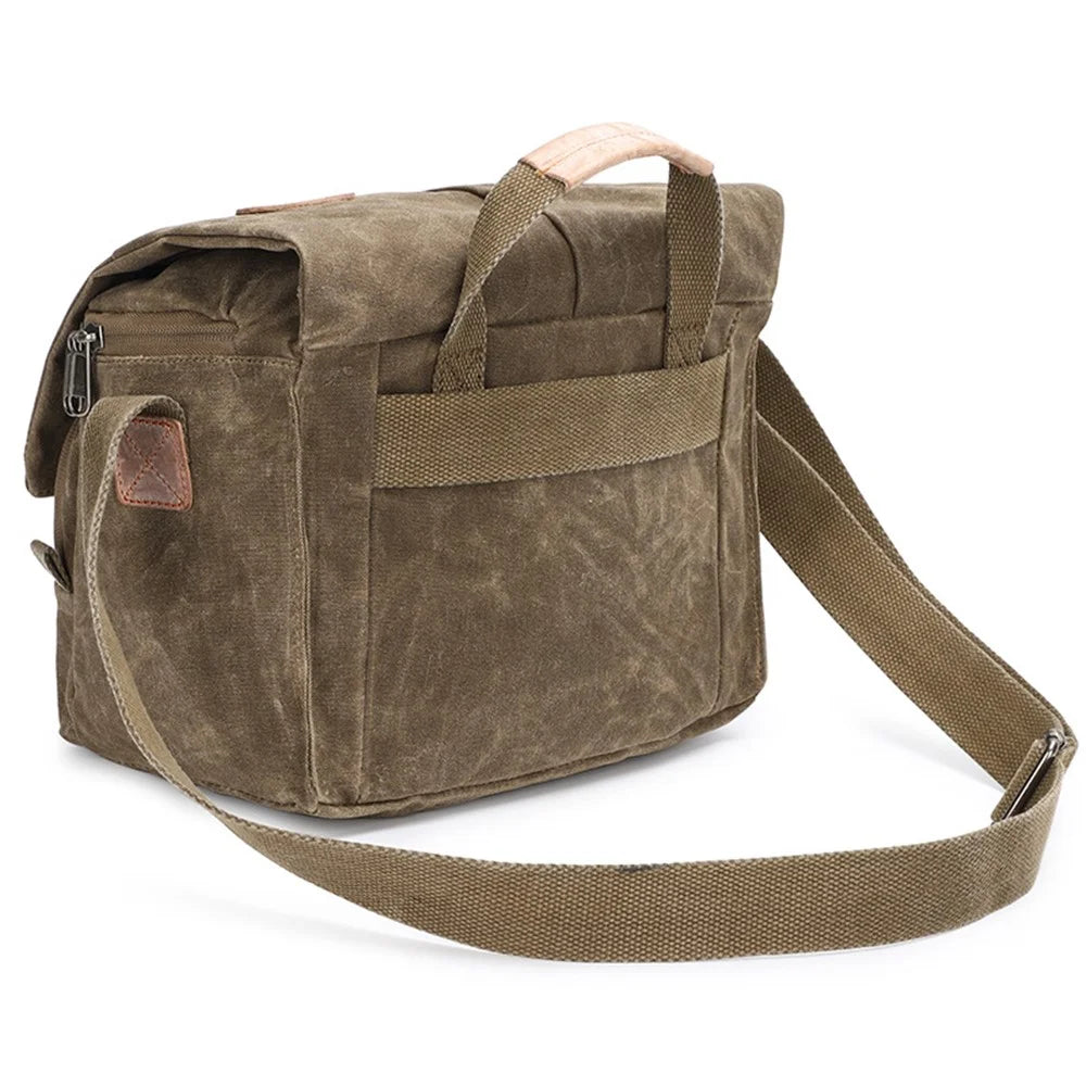 264 Batik Canvas SLR Digital Camera Storage Bag Single Shoulder Crossbody Bag - Khaki - 2