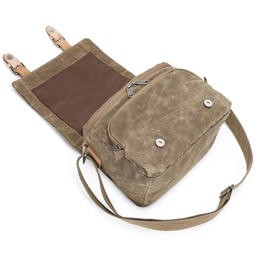 264 Batik Canvas SLR Digital Camera Storage Bag Single Shoulder Crossbody Bag - Khaki - 3