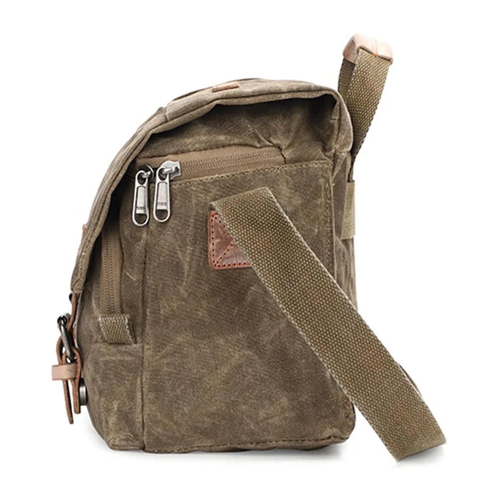 264 Batik Canvas SLR Digital Camera Storage Bag Single Shoulder Crossbody Bag - Khaki - 4