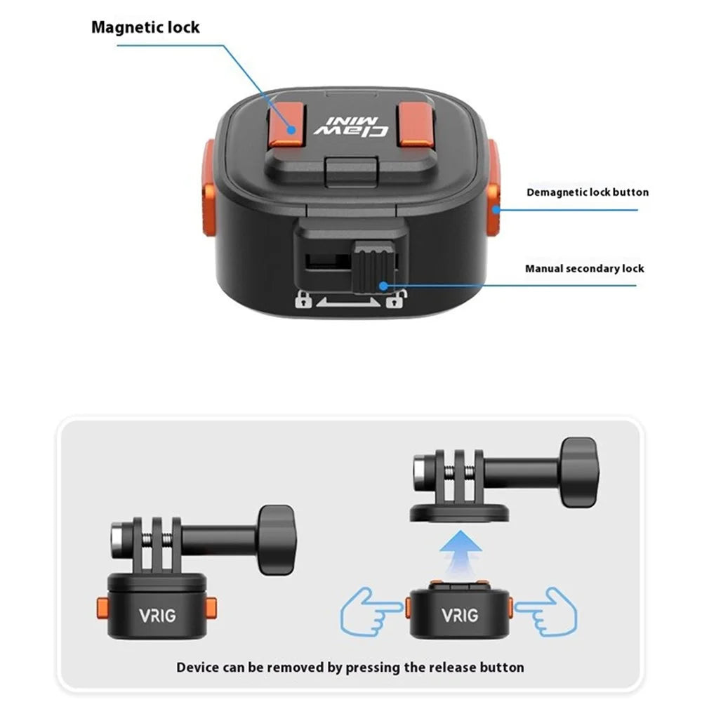 For GoPro Action Camera Magnetic Quick Release Mount Adapter with 1 / 4 Base - 2