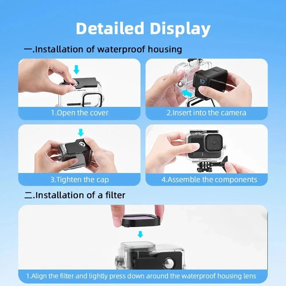 For GoPro Hero 12 / 11 / 10 / 9 Action Camera Lens Filter Diving Shooting Filter - Red - 4