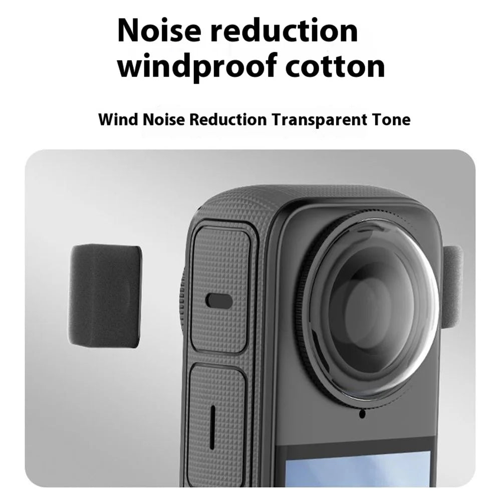 BRDRC 6Pcs For Insta360 X5 / Insta360 X4 / X3 / ONE X2 Mic Wind Muff Camera Noise Reduction Sponge Video Muffler Accessories - 4