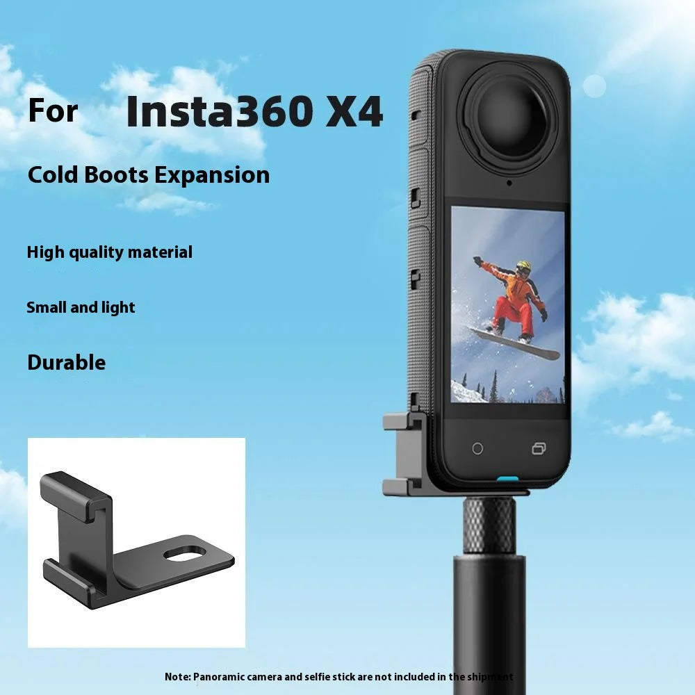 FLYMILE For Insta360 X5 / Insta360 X4 / X3 / ONE X2 Cold Shoe Mount Adapter Camera Expansion Bracket - 2