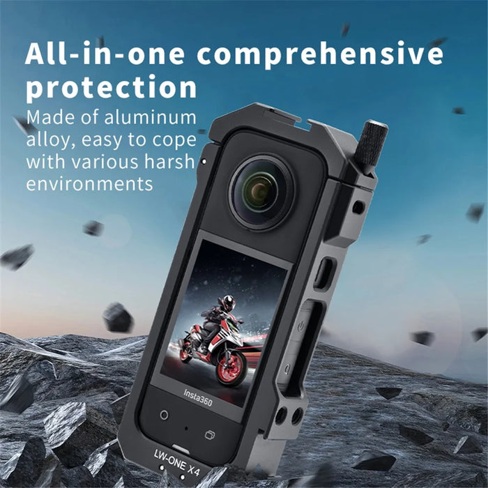YELANGU LW-ONE X4 For Insta360 X4 Camera Cage Aluminum Alloy Protective Frame Expansion Bracket - 7