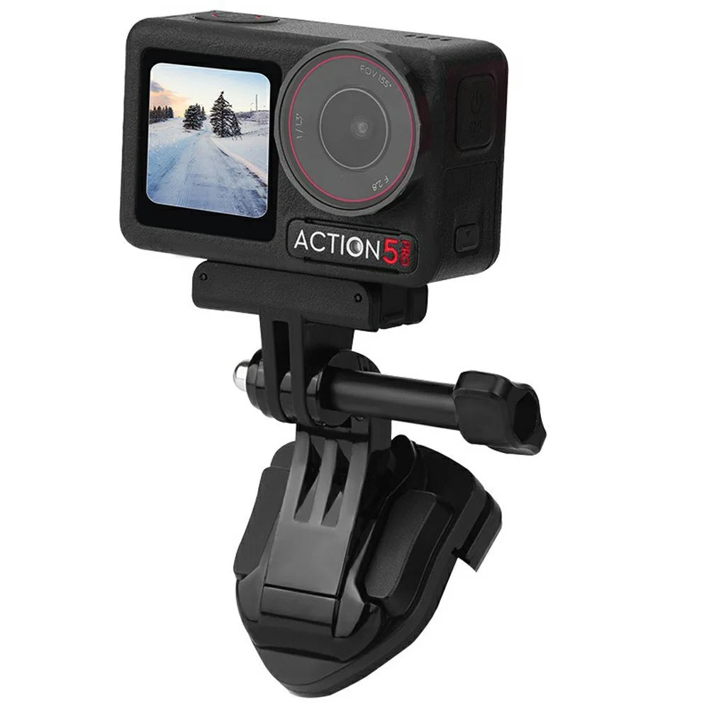 FLYMILE For GoPro Hero 13 / DJI Osmo Action 5 Pro / Pocket 3 Sports Camera Motorcycle Windshield Clamp Set - Black - 2