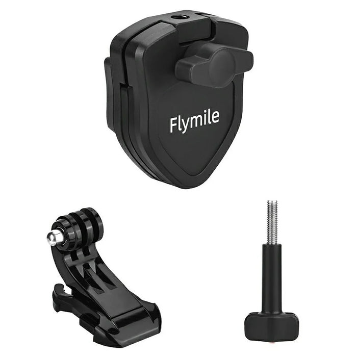 FLYMILE For GoPro Hero 13 / DJI Osmo Action 5 Pro / Pocket 3 Sports Camera Motorcycle Windshield Clamp Set - Black - 6