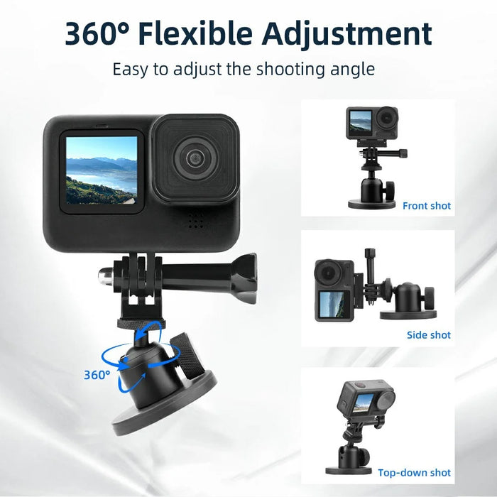 BRDRC Magnetic Camera Mount 360-Degree Rotation Ball Head - Black - 3