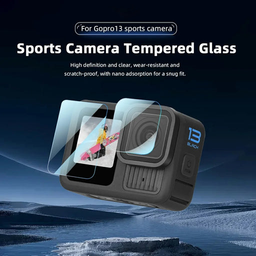 BRDRC 2 Set Tempered Glass Film for GoPro Hero 13 0.5mm Screen Protector + Lens Protector - 2