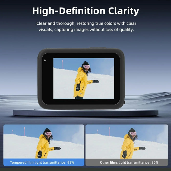 BRDRC 2 Set Tempered Glass Film for GoPro Hero 13 0.5mm Screen Protector + Lens Protector - 3