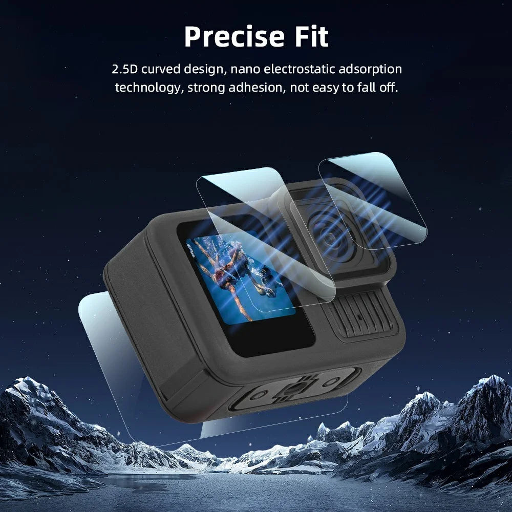 BRDRC 2 Set Tempered Glass Film for GoPro Hero 13 0.5mm Screen Protector + Lens Protector - 5