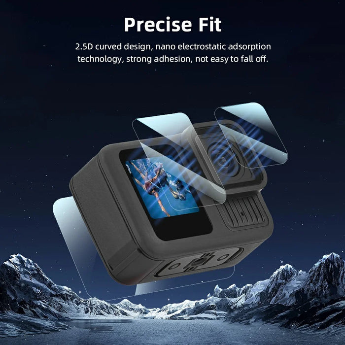 BRDRC 2 Set Tempered Glass Film for GoPro Hero 13 0.5mm Screen Protector + Lens Protector - 5