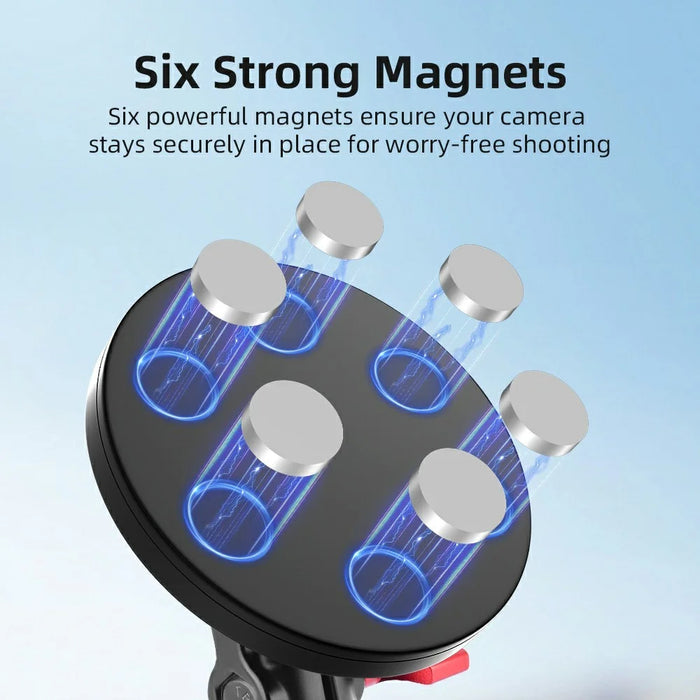 FLYMILE Action Camera Magnetic Mount Dual Ball Head Camera Stand Holder - 5