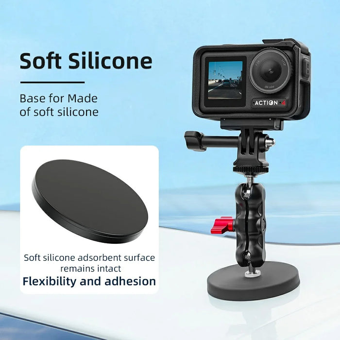 FLYMILE Action Camera Magnetic Mount Dual Ball Head Camera Stand Holder - 6