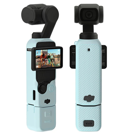 BRDRC For DJI Osmo Pocket 3 Full Set Camera Protective Case Soft Silicone Anti-Drop Cover - Sky Blue - 2