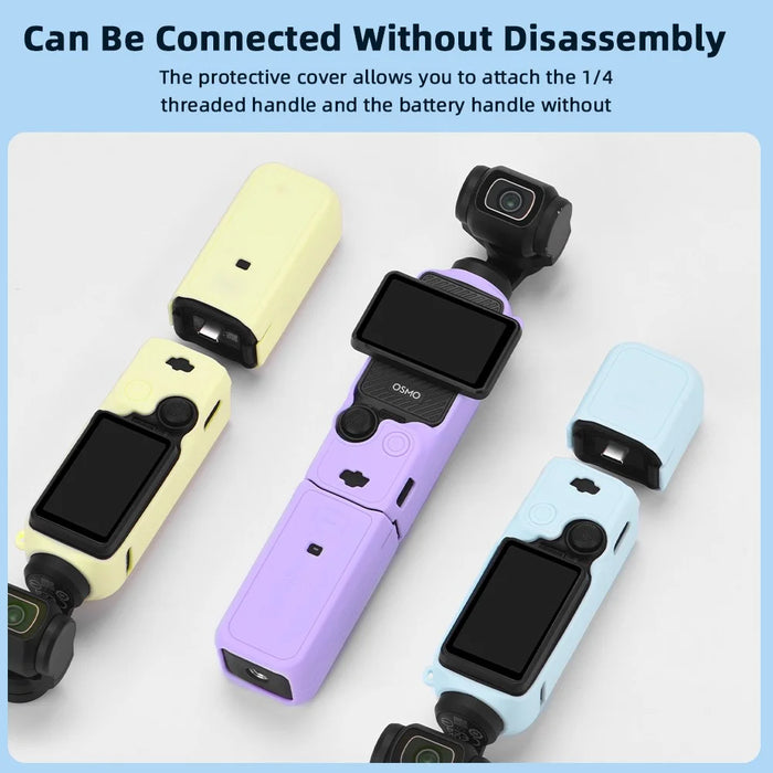 BRDRC For DJI Osmo Pocket 3 Full Set Camera Protective Case Soft Silicone Anti-Drop Cover - Sky Blue - 5