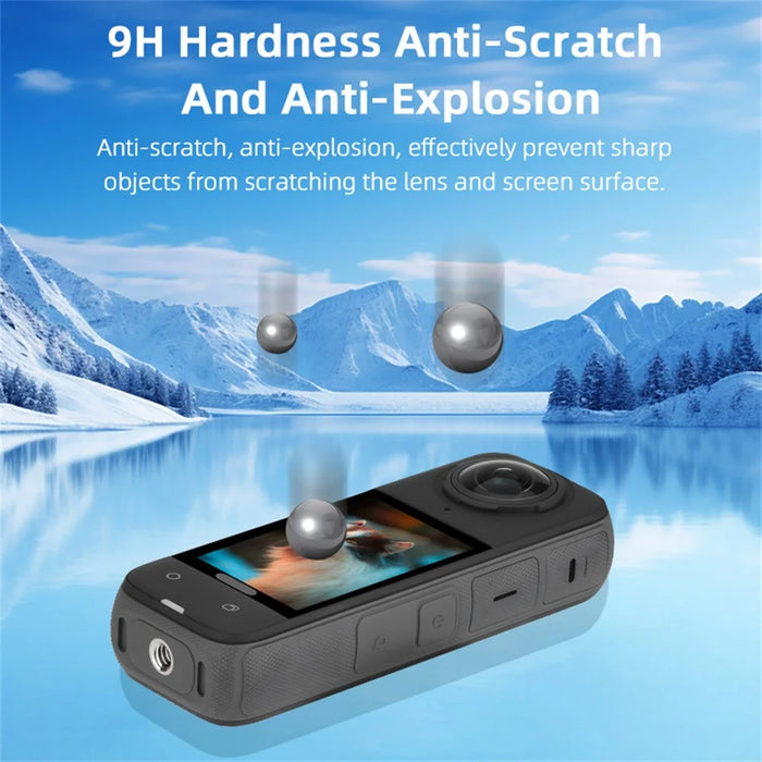 BRDRC 2Set Camera Lens Protective Film for Insta360 X5 / Insta360 X4 Tempered Glass Screen Protector - 5