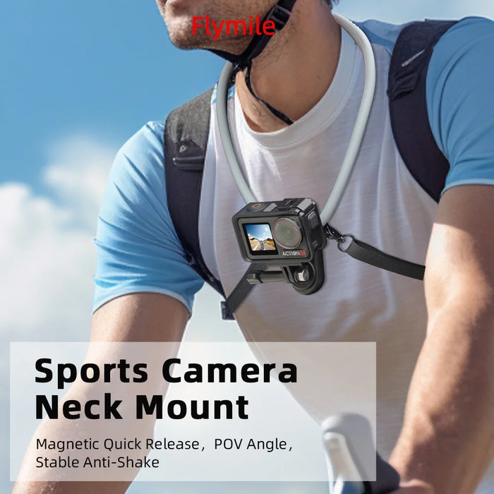 BRDRC FLY014_2 Neck Mount Strap Set for DJI Osmo Action 5 Pro / Pocket 3 / Insta360 GO 3S / GoPro Hero 13 - 3