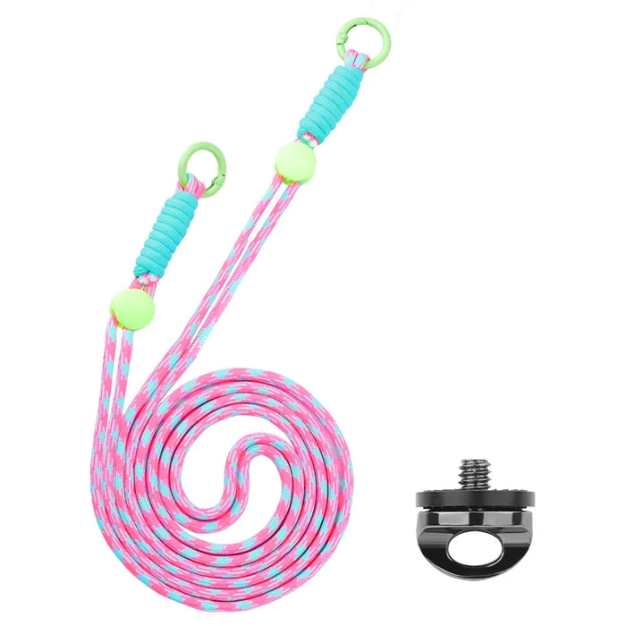 BRDRC Crossbody Strap for DJI Osmo Pocket 3 Camera Nylon Lanyard Neck Hanging Rope - Dopamine - 1