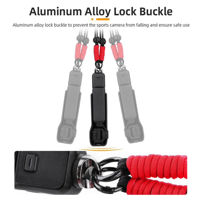 BRDRC Crossbody Strap for DJI Osmo Pocket 3 Camera Nylon Lanyard Neck Hanging Rope - Dopamine - 3