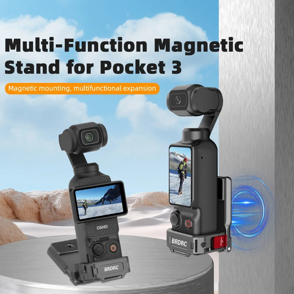 BRDRC For DJI Osmo Pocket 3 Magnetic Camera Mount Holder Expansion Adapter Bracket - 2