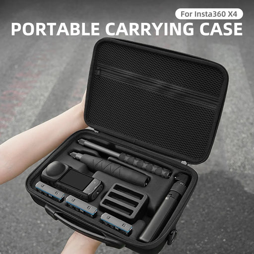 BRDRC For Insta360 X5 / Insta360 X4 Carrying Case with Shoulder Strap Protective Storage Polyester+EVA Bag - 2