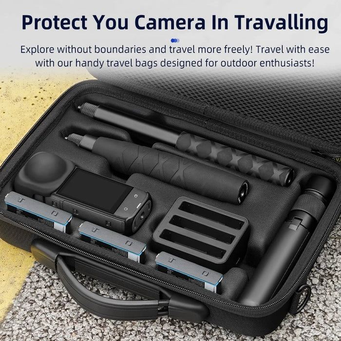 BRDRC For Insta360 X5 / Insta360 X4 Carrying Case with Shoulder Strap Protective Storage Polyester+EVA Bag - 7