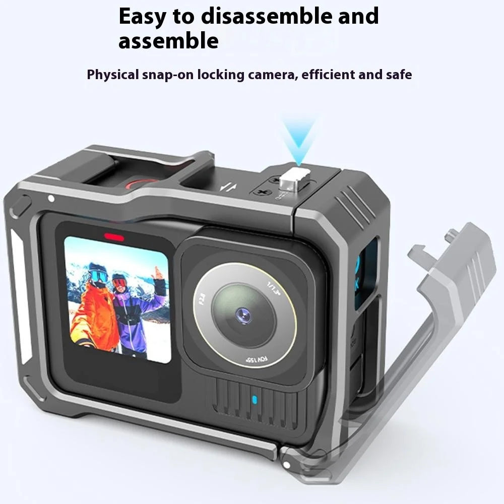 HEPAIL For GoPro Hero 13 / 12 / 11 / 10 / 9 Horizontal Vertical Shooting Frame Aluminum Alloy Camera Cage - 4