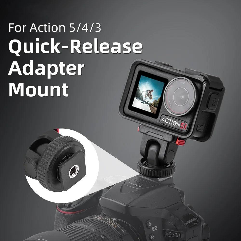 FLYMILE For DJI Osmo Action 5 Pro Camera Mount Quick-Release Base Action Camera Accessories - 2