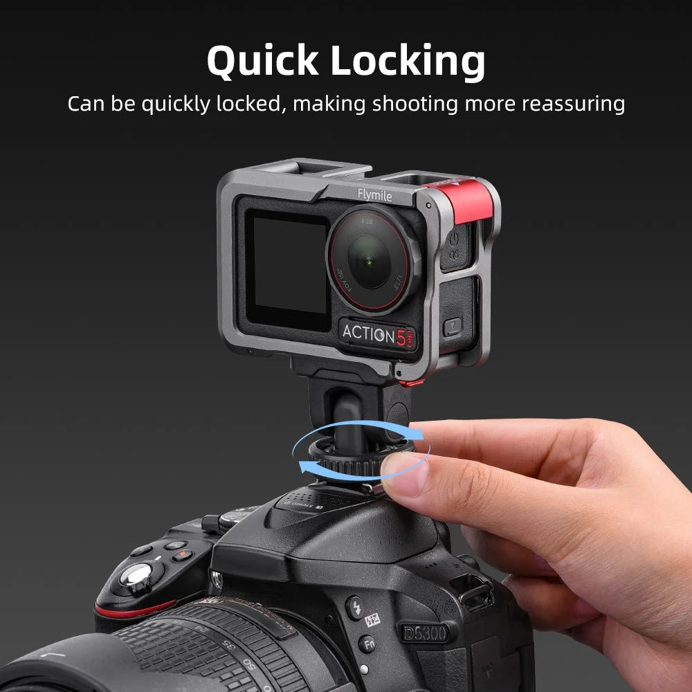 FLYMILE For DJI Osmo Action 5 Pro Camera Mount Quick-Release Base Action Camera Accessories - 4