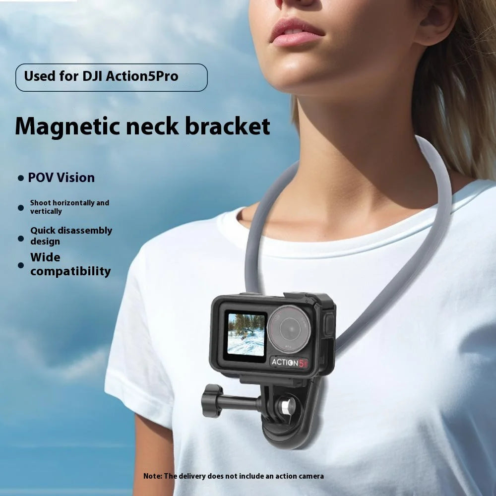 FLYMILE For DJI Osmo Action 5 Pro / Pocket 3 / Insta360 GO 3S / GoPro Hero 13 POV Shooting Neck Mount Holder Bracket - 3