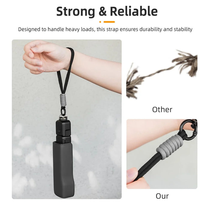 BRDRC For DJI Osmo Pocket 3 Gimbal Camera Hand Strap Polyester Anti-Drop Lanyard - Black - 6