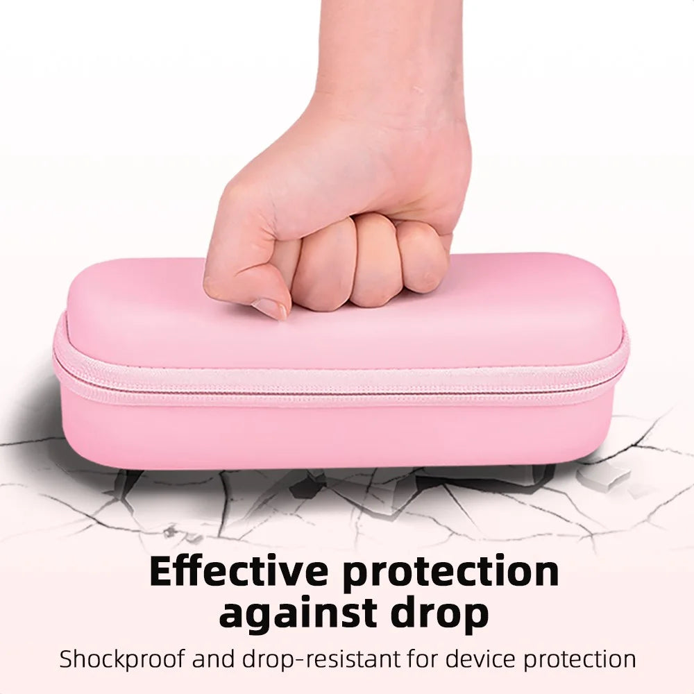 BRDRC Portable Bag for DJI Osmo Pocket 3 Zippered Camera Carrying Case with Metal Hook, Pink - 5