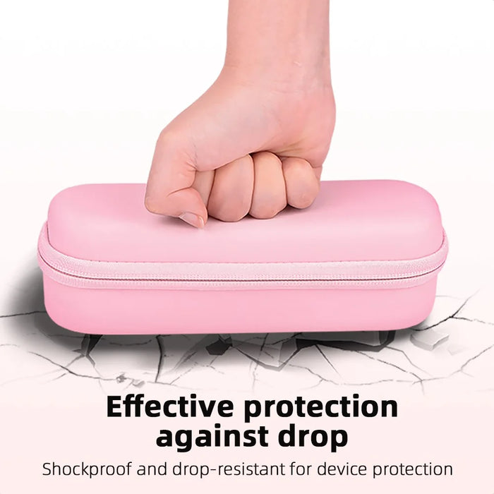 BRDRC Portable Bag for DJI Osmo Pocket 3 Zippered Camera Carrying Case with Metal Hook, Pink - 5