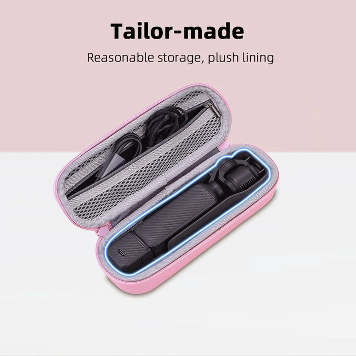 BRDRC Portable Bag for DJI Osmo Pocket 3 Zippered Camera Carrying Case with Metal Hook, Pink - 7