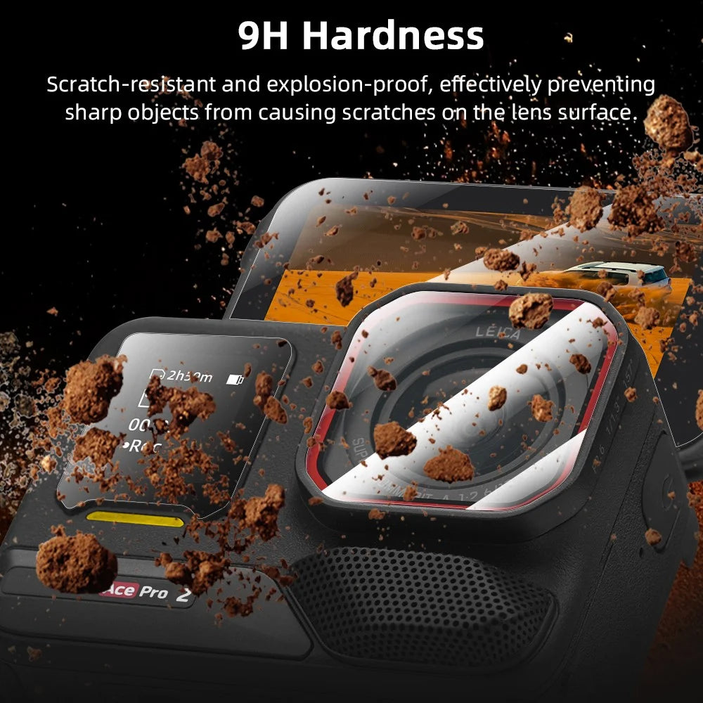 BRDRC 2Set Camera Lens Protector for Insta360 Ace Pro 2 Tempered Glass Screen Film 9H Anti Scratch - 4