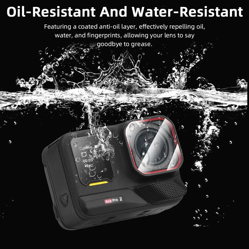 BRDRC 2Set Camera Lens Protector for Insta360 Ace Pro 2 Tempered Glass Screen Film 9H Anti Scratch - 7