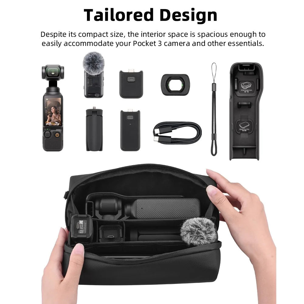 BRDRC For DJI Osmo Pocket 3 Crossbody Shoulder Bag Leather Film Camera Clutch - 6