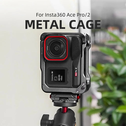 FLYMILE Metal Cage for Insta360 Ace Pro 2 / Pro Protective Frame Case with Cold Shoe Mount - 2