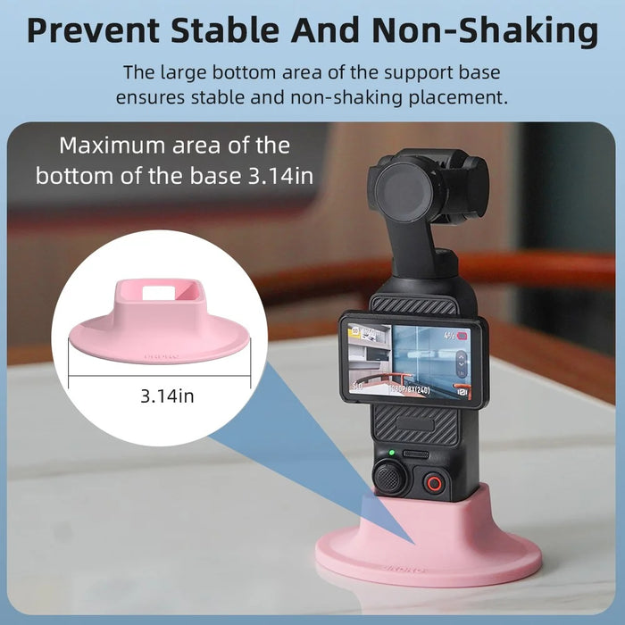 BRDRC For DJI Osmo Pocket 3 Silicone Mount Base Non Slip Desktop Camera Holder - Pink - 2